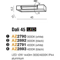 Azzardo LED-Badezimmerwandleuchte Dali 45 4000K weiß AZ2791 12W 1440lm 4000K IP44 45cm weiß