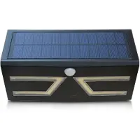 Abcom Solar-LED-Panel-Wandleuchte mit Bewegungsmelder, IP65, dimmbar, ABS