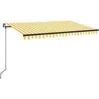 Syfax Markise Manuell Einziehbar 400x350 cm Gelb und Weiß