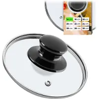 Kadax Topfdeckel "Caserta", Universaldeckel aus Glas mit Schwarzmatt griff, 30 cm