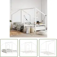 The Living Store Kinderbett Weiß 2x(80x200) cm Massivholz Kiefer