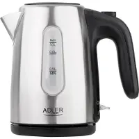 Adler AD 1273, 1 l, 1200 W, Schwarz, Haselnuss, Edelstahl, Edelstahl, Wasserstandsanzeige