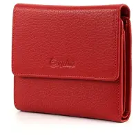 Esquire Leder Geldbörse Primavera Ladies Wallet Red dunkelrot