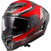 LS2 FF807 Dragon Trax Carbon Helm, carbon/rot/weiß, 3XL (65/66)