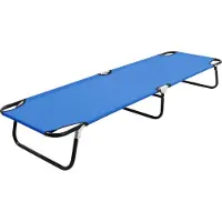 Syfax Witterungsbeständige Klappliege aus Stahl, blau, 190x58x28 cm, 120 kg Tragkraft