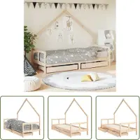 The Living Store Kinderbett mit Schubladen 80x200 cm Massivholz Kiefer