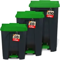 Floordirekt Mülleimer Olaf für Haushalt, Büro & Gewerbe viele Farben & Größen Grün 50 Liter