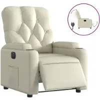 Syfax Relaxsessel Elektrisch Creme Kunstleder