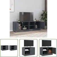 The Living Store TV-Schränke 2 Stk. Anthrazit 67x39x44 cm Stahl