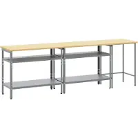Syfax Werkbank-Set 3 stk. Beige und Grau Pulverbeschichteter Stahl