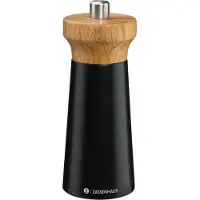 Zassenhaus Salzmühle Holz WESTERLAND | schwarz/Buchenholz | Mühlenkopf aus Eichenholz | mit stufenlos verstellbarem Hochleistungs-Keramikmahlwerk | Ge