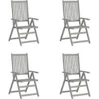 Syfax Verstellbare Gartenstühle 4 Stk. Grau Massivholz Akazie