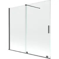 Mexen Velar Duschwand für die Badewanne, 2-flügelig, verschiebbar, 170 x 160 cm, transparent, gebürstetes Gun Gray - 896-170-00?