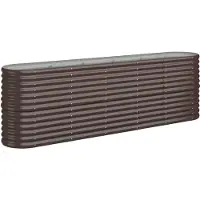 Syfax Hochbeet Verzinkter Stahl 224x40x68 cm Braun