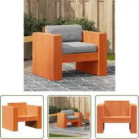 The Living Store Gartensessel Wachsbraun 79x60x62 cm Massivholz Kiefer