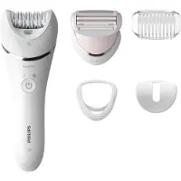 Philips 8000 series Epilator Series 8000 BRE710/00 Epilierer, nass und trocken, Weiß, 70400 RPM, 32 Disks, Batterie, 15 V, Integrierte Batterie