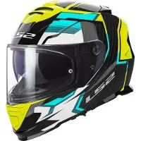 LS2 Helmets LS2 FF800 Storm II Tracker Helm, schwarz/neon-gelb, S (55/56)