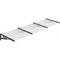 Syfax Türvordach Schwarz und Transparent 297,5x90 cm Polycarbonat
