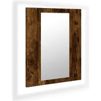 Syfax LED-Spiegelschrank Räuchereiche 40x12x45 cm Holzwerkstoff