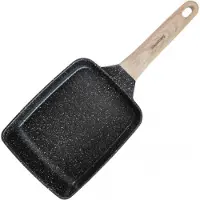 Klausberg Traditionelle marmorierte rechteckige tiefe Bratpfanne 18x14cm SCHWARZ KB-7813