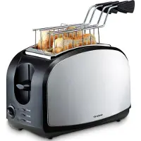 Trisa Crispy Snack, 4 Scheibe(n), Schwarz, Silber, Edelstahl, Tasten, Drehregler, 600 W, 230 V