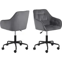 Ebuy24 Actona Brooke, Gepolsterter Sitz, Gepolsterte Rückenlehne, Grau, Grau, Stoff, Stoff