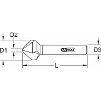 Ks Tools 336.0110, Bohrer, Entgratfräser, Drehung der rechten Hand, 6,3 mm, 45 mm, Metall, Nicht-eisenhaltiges Metall, Edelstahl