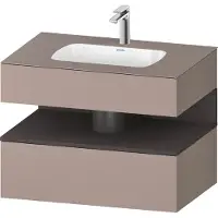 Duravit Einbauwaschtisch-Möbel-Set Qatego 80x55x60cm, gra m/ba ma, Konsolen-Waschtischunterbau