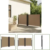 The Living Store Seitenmarkise Ausziehbar Taupe 140x600 cm
