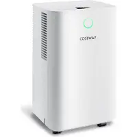 Costway 3 Modi Mobile Luftentfeuchter 12L/Tag mit 2 Geschwindigkeiten, Raumentfeuchter 38dB, Lufttrockner inkl. 2L Wassertank & 24H Timer Entfeuchter, Dehumidifier