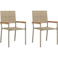 Syfax Garten Stapelstühle 2 stk. Beige Poly-Rattan