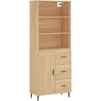 Syfax Highboard Sonoma-Eiche 69,5x34x180 cm Holzwerkstoff