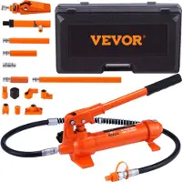 OEM VEVOR 10Tonnen Power Hydraulikheber Halter Karosserie Reparaturset für Auto Reparaturwerkzeug mit 1,4M Schlauch Hebezylinder Tragbar, 4 Tonnen, Rot