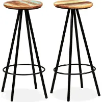 Syfax Barhocker 2 Stk. Massives Altholz