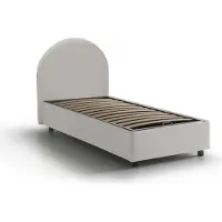 Talamo Italia Einzelbett Ginevra, Containerbett mit Kunstlederbezug, 100% Italy, Frontöffnung, passend für Matratze 80x190 cm, Weiß