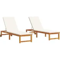 Syfax Sonnenliege 2 stk. Massivholz Akazie Braun