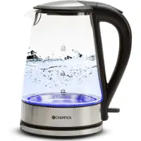 Champion Glas Wasserkocher 1,7 L VK220 mit Trockenkochschutz, Abschaltautomatik und LED-Beleuchtung