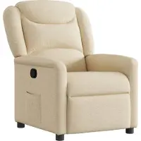 Syfax Relaxsessel Creme Stoff, gepolstert, manuelle Liegefunktion, Seitentasche, 78x95x100 cm