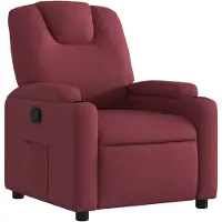 Syfax Weinroter Relaxsessel aus Stoff mit manueller Liegefunktion, Getränkehalter und Seitentasche, 74x88x97 cm