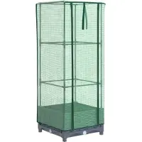 Syfax Hochbeet mit Gewächshaus-Aufsatz Rattan-Optik 40x40x123 cm