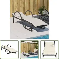 The Living Store Sonnenliege mit Auflage Schwarz 60x199x42 cm Poly Rattan