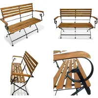 vidaXL Gartenbank Klappbar 112 cm Massivholz Akazie - Gartenbank - Gartenbänke - Terassenbank - Terassenbänke