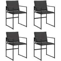 vidaXL Gartenstühle mit Kissen 4 Stk. Schwarz Stahl und Textilene