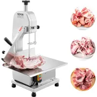 OEM VEVOR Gewerblicher Elektrischer Fleischbandsäge, 650W Edelstahl Arbeitsplatten Fleischsäge, Werkbank 315 x 460 mm, 110 mm maximale Schnittdicke, Gefrierfischschneider für Rippenfleisch Rind, 650W