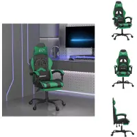 vidaXL Gaming-Stuhl mit Fußstütze Schwarz und Grün Kunstleder - Gaming-Sessel
