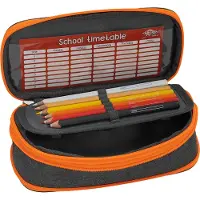 Wedo Neon Stretch, Weiches Federmäppchen, Polyester, Grau, Pink, Einfarbig, Reißverschluss, Männlich
