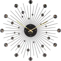 Karlsson Wanduhr Wall Sunburst Crystal Schwarz (50cm)