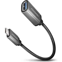 Aucune RUCM‑AFAC USB‑C (M) auf USB‑A (F) Kabeladapter, 20 cm, USB 3.2 Gen 1, 3 A, Aluminium, USB C, USB A, 0,2 m, Grau