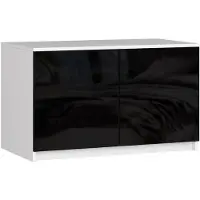 Akord Furniture Factory SP0PSYSNADCZARPOL, Weiß, Garderobe, 2 Regale, 2 Tür(en), Glänzend, Drehtür