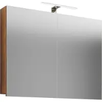 Ebuy24 Badspiegel Wandspiegel Hängespiegel Spiegelschrank Badezimmer Badinos 40 x 80 cm Honig-Eiche